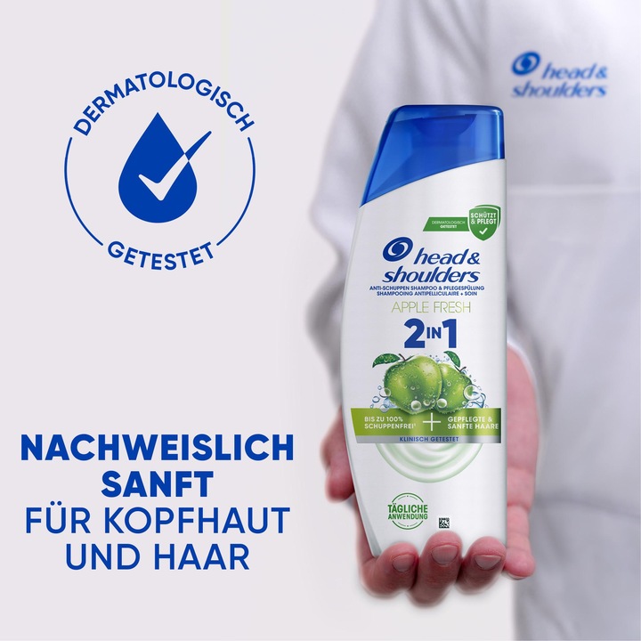 Actual product image Head & Shoulders Apple Fresh 2in1 (250 ml, Liquid shampoo)