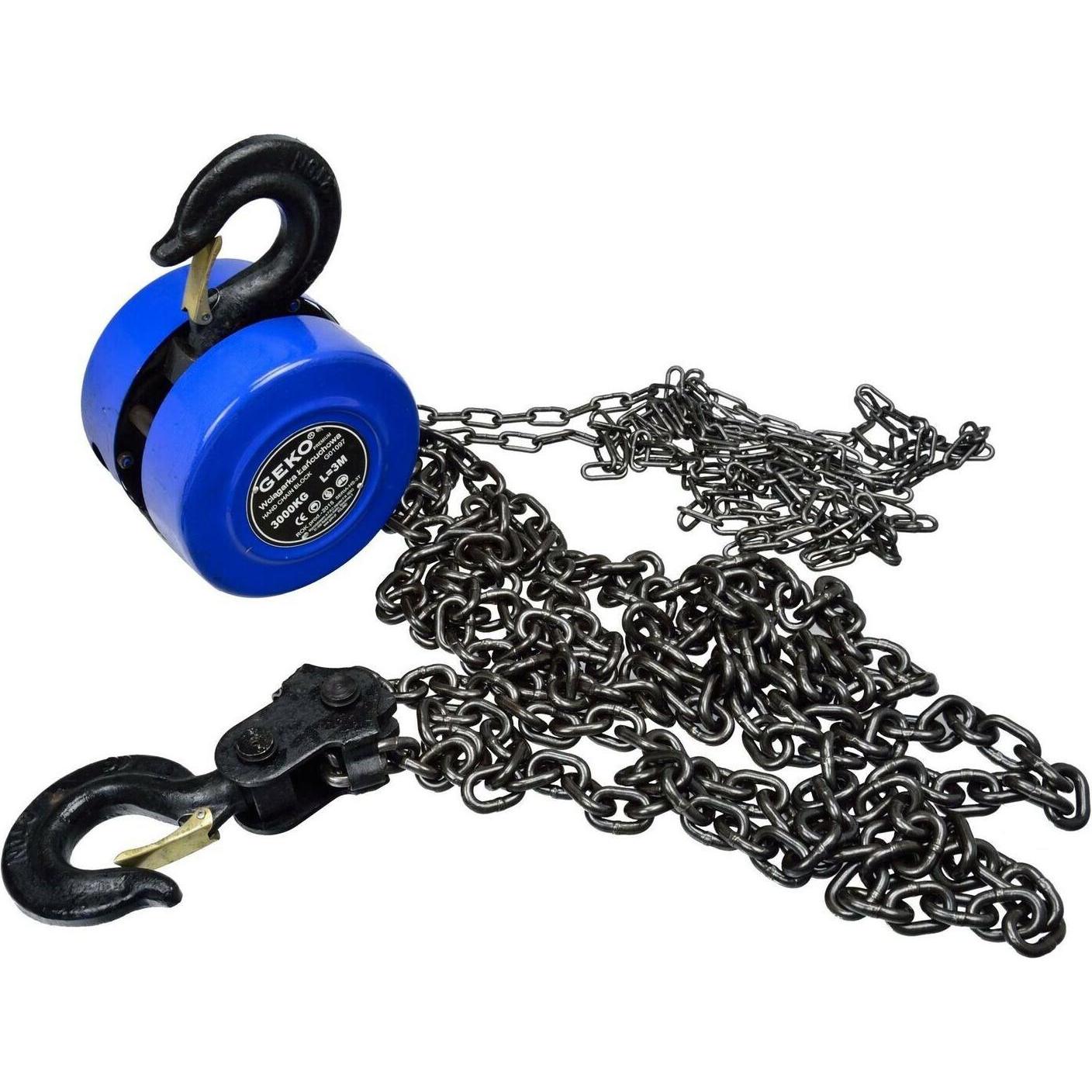 GEKO, Paranco a fune + gru da officina, Paranco a catena, 3000kg