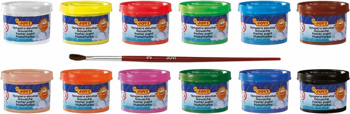 Produktbild Jovi Plakatfarbe / Tempera Set Schule VE=12 Farben a 35ml + Pinsel (420 ml)