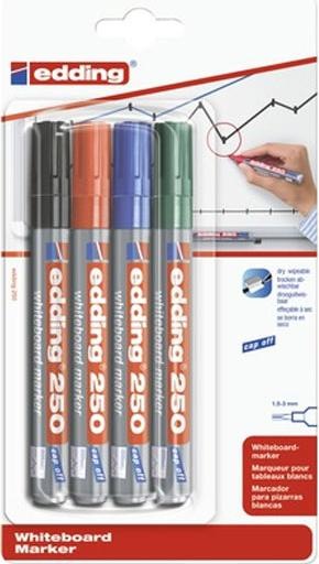 Produktbild Edding Whiteboard-Marker 251 (Mehrfarbig, 3 mm, 4 x)