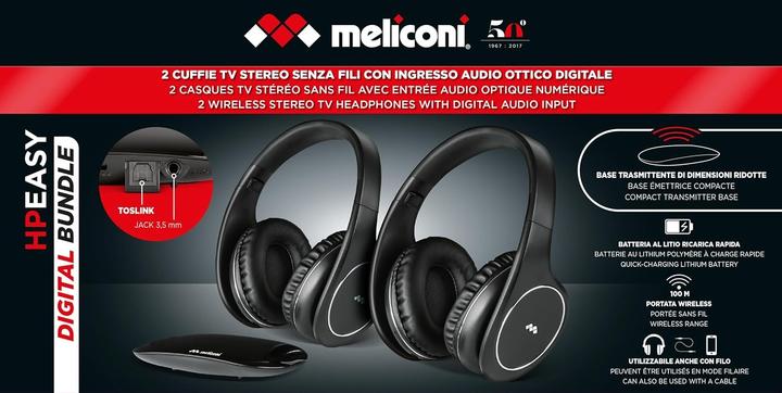 Actual product image Meliconi 2 x Wireless Stereo TV Headsets (8 h, Cable, Wireless)