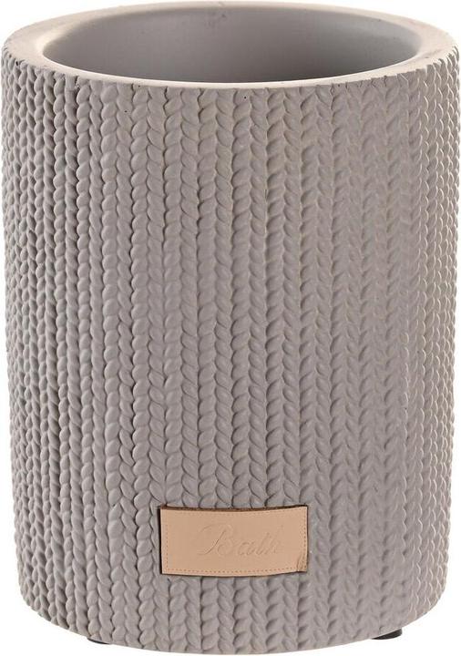 DKD Home Decor Trinkglas Grau Zement 8 x 8 x 10 cm