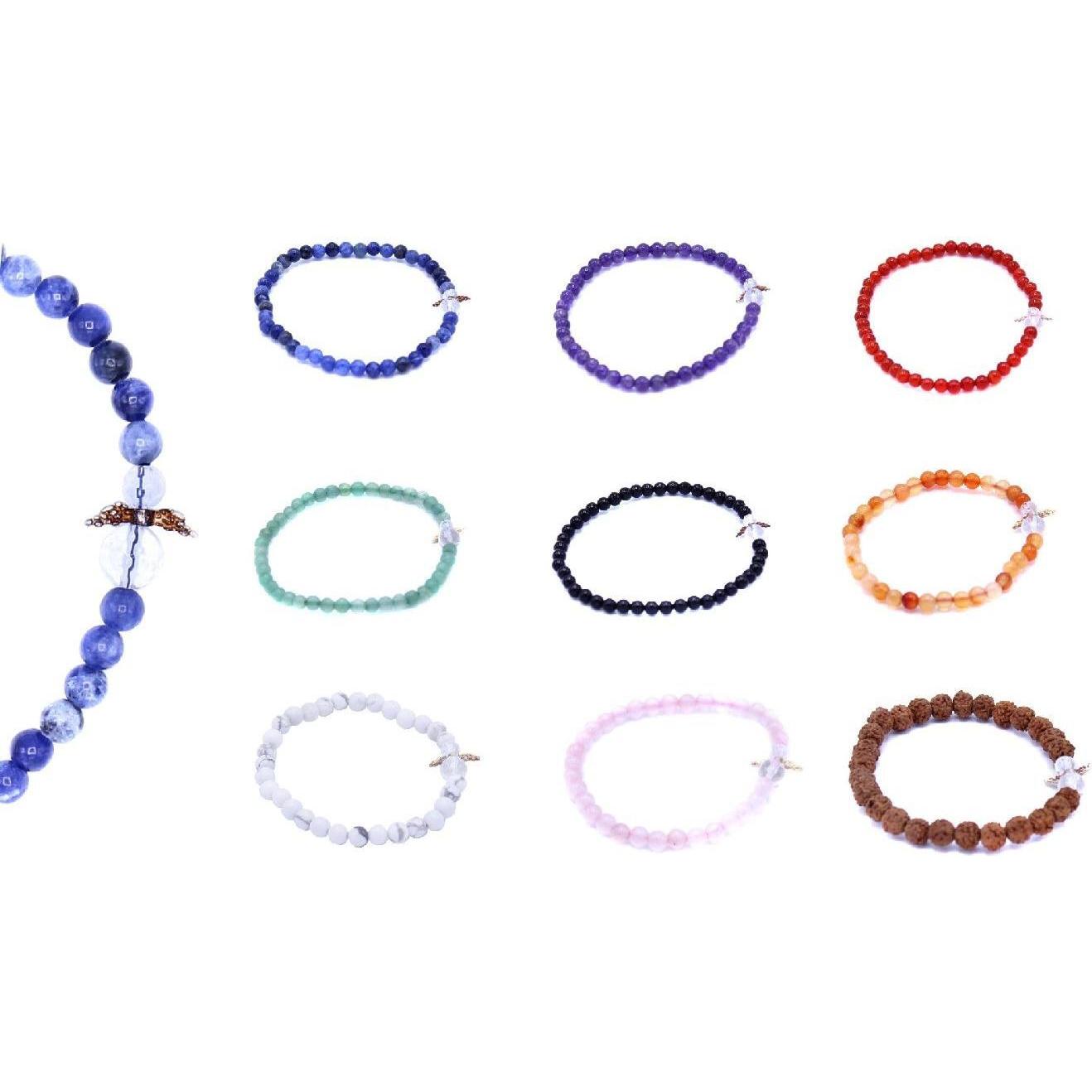 Jojo, Armschmuck, Schutzengel Edelsteinarmband.R305-100, (Edelsteinkugeln 4mm)