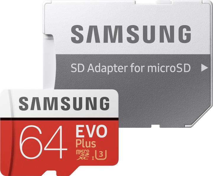 Produktbild Samsung Evo+ microSD UHS-I (64 GB, microSDXC, U3, UHS-I)