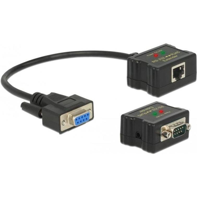 Thumbnail - Delock Extender RS-232 DB9 mit 2 Konverter (0.04 m), Schnittstellenkabel
