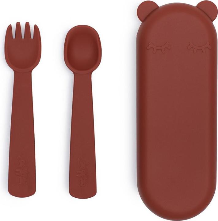 Actual product image We Might Be Tiny Feedie fork and spoon set - Rust