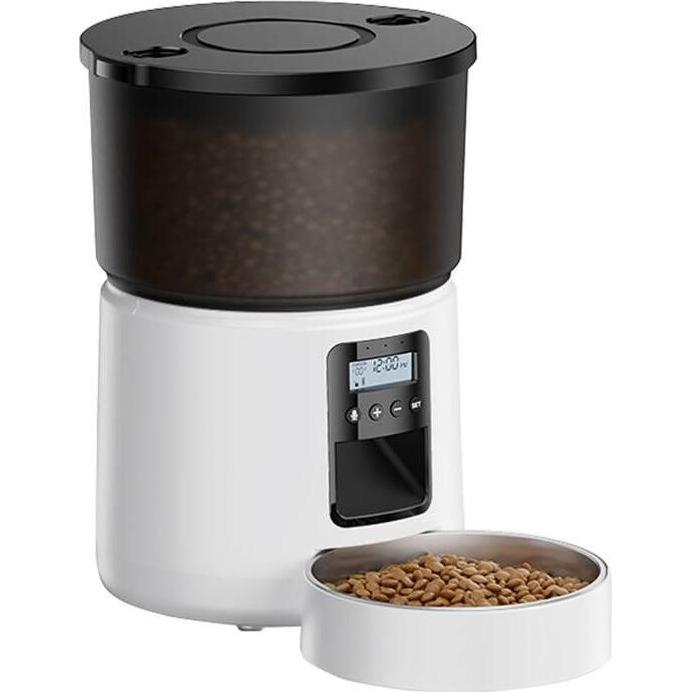 Rojeco 3L Automatic Feed Dispenser Button Version (White) (3 l), Ciotola mangime + Dosatore