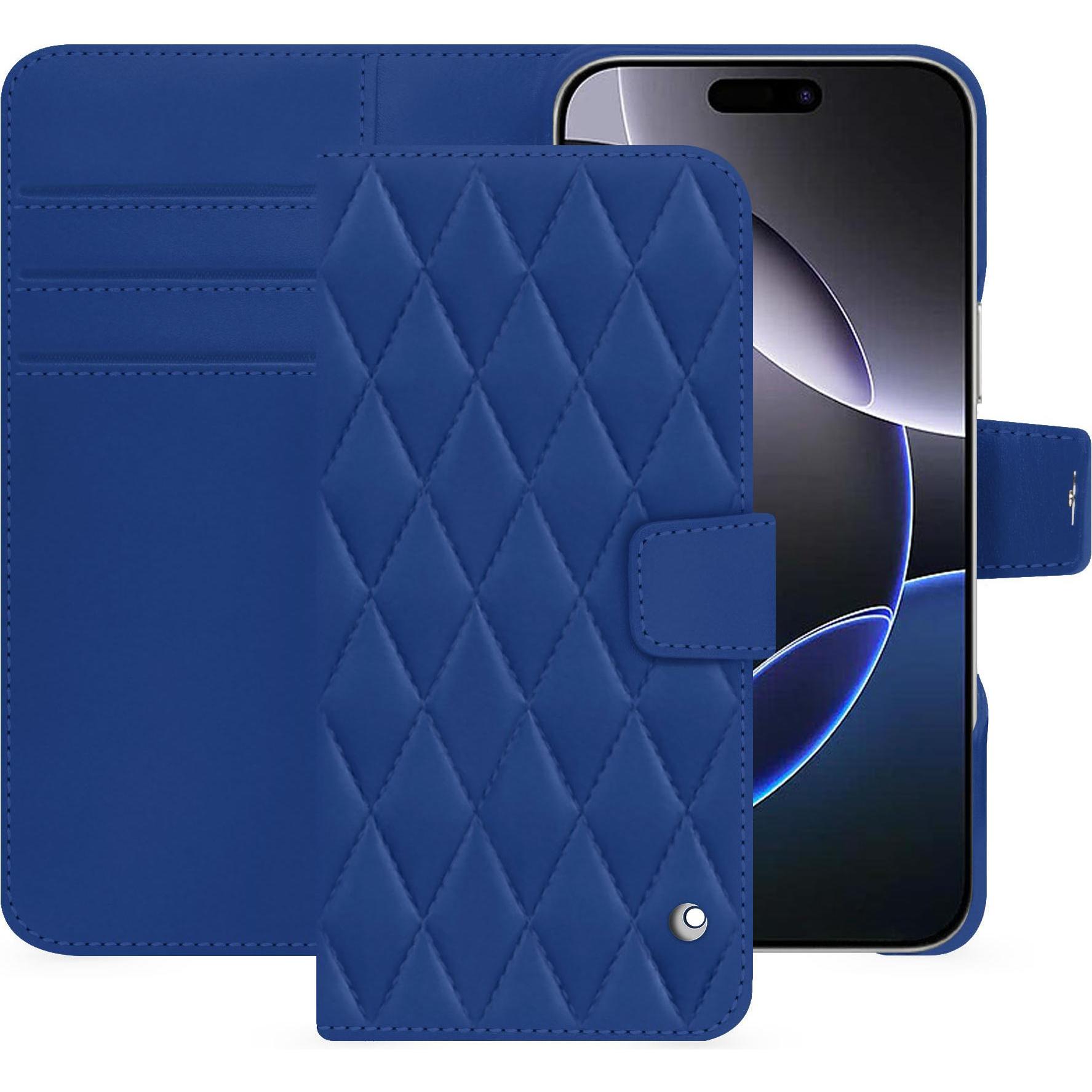 Noreve Lederschutzhülle Apple iPhone 16 Pro Max (Apple iPhone 16 Pro Max), Smartphone Hülle, Blau