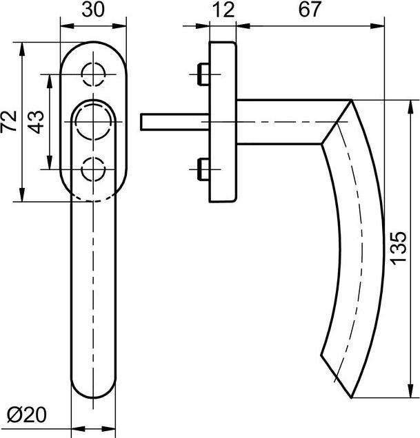 Actual product image Glutz Window handles 50002/51001 CF