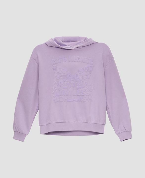 Produktbild s.Oliver Sweatshirt Oversized-Sweatshirt mit Kapuze und gummiertem Frontprint (L)