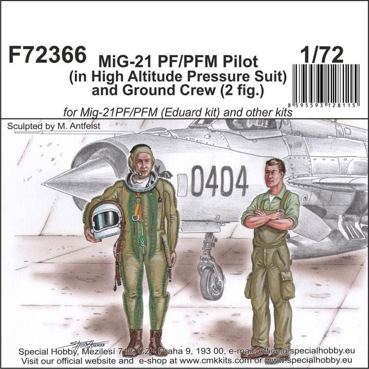 Actual product image CMK MiG-21 PF/PFM Pilot (in High Altitude Pressure Suit) and Ground Crew (2 fig.)