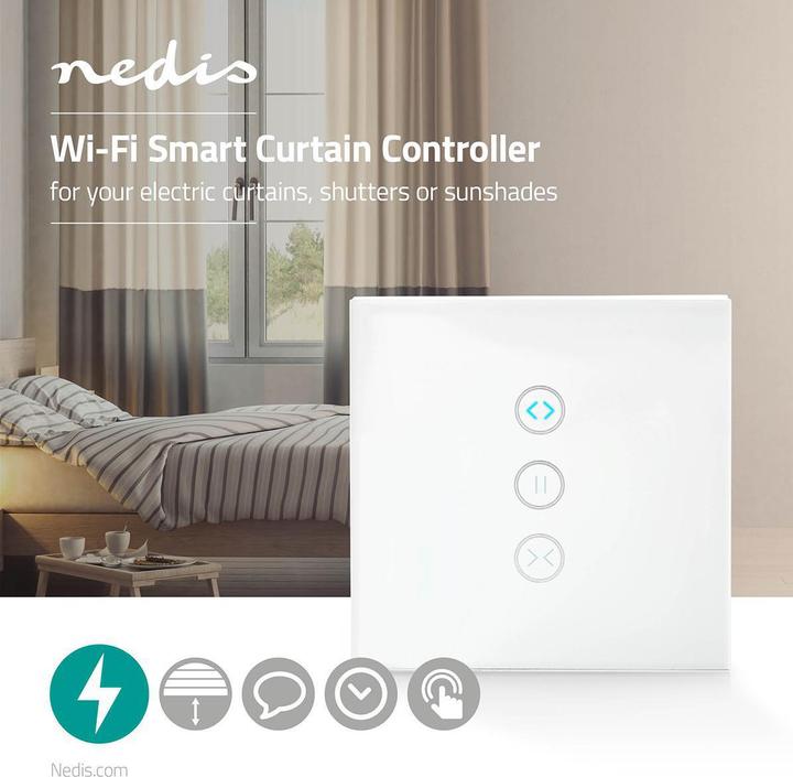 Actual product image Nedis Smartlife WIFI Wall Switch Wi-Fi Shade/Curtain Wall Mount 300 W AndroidT
