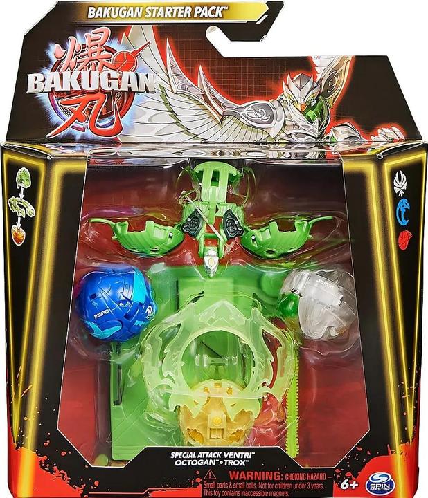 Image du produit Spin Master Bakugan 2023 Starter Pack avec 3 Bakugan (dont 1 Special Attack Ventri, 2 Core Balls (Octogan et Tr
