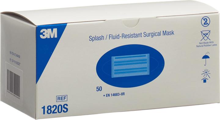 Actual product image 3M Surgical mask splash-proof Earloop, 50 pieces (50 x)