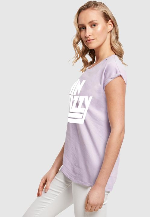 Immagine prodotto Merchcode Donna Thin Lizzy - TL Stacked Logo White Extended Shoulder Tee - 181487 (S)