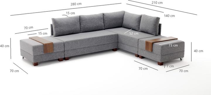 Immagine prodotto Atelier del Sofa Alicia (Divano ad angolo, Divano letto)