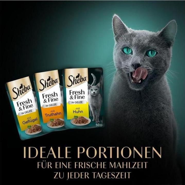 Image du produit Sheba Sachet fraîcheur Fresh & Fine en gelée avec de la dinde, du poulet, de la volaille 6 x 50 g (Adulte, 6 pcs, 300 g)