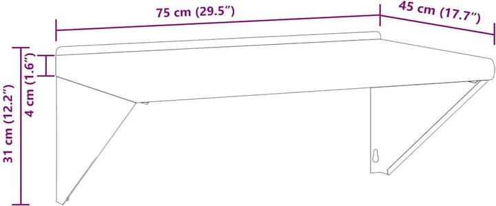 Produktbild vidaXL Wandregal (45 x 31 x 75 cm)