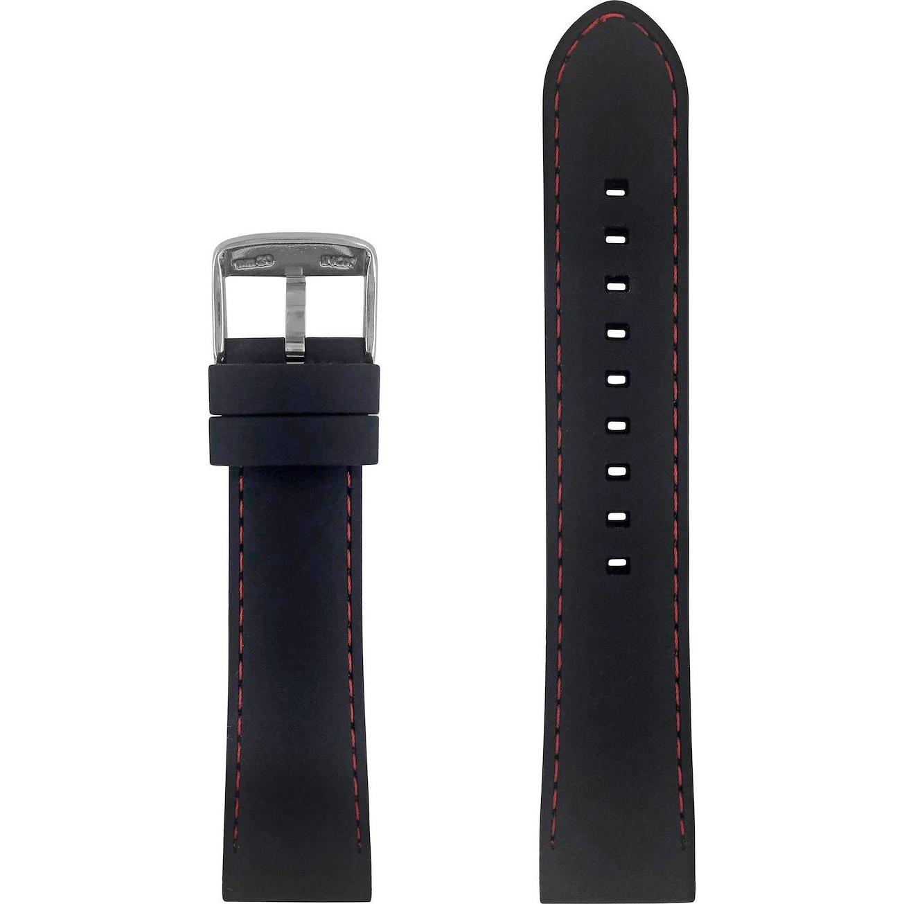 Zeppelin Silikonarmband für Uhr schwarz 22 mm (Silicone), Cinturini per orologi, Nero