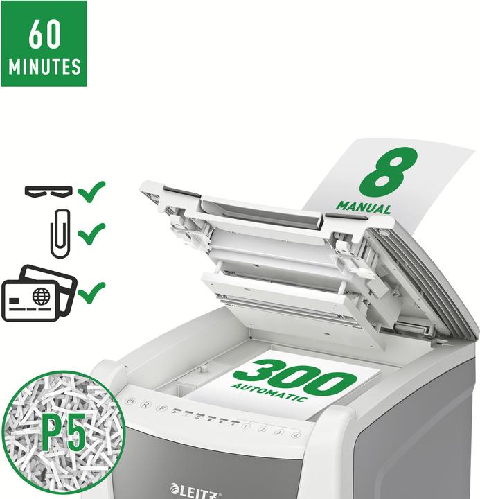 Immagine prodotto Leitz IQ Shredder Office 300 P-5 80160000 (Microtaglio)