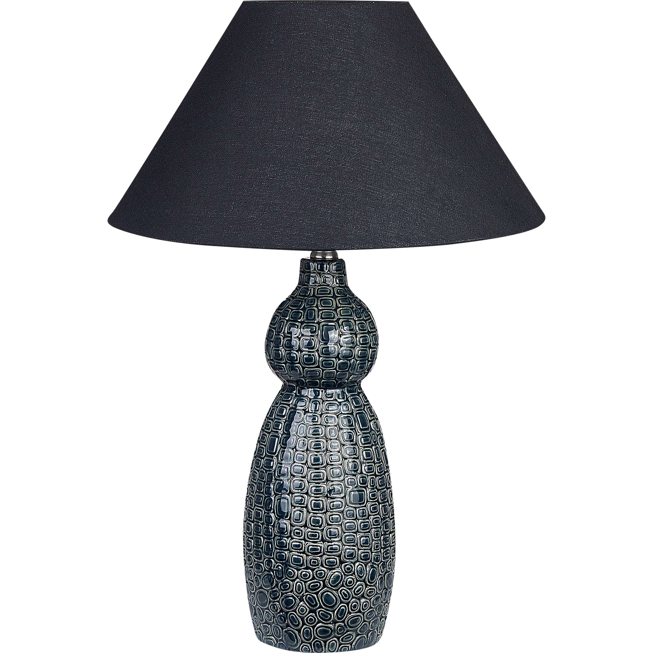 Beliani, Tischlampe, Tischlampe Keramik Dunkelblau/Schwarz 60 cm MATINA