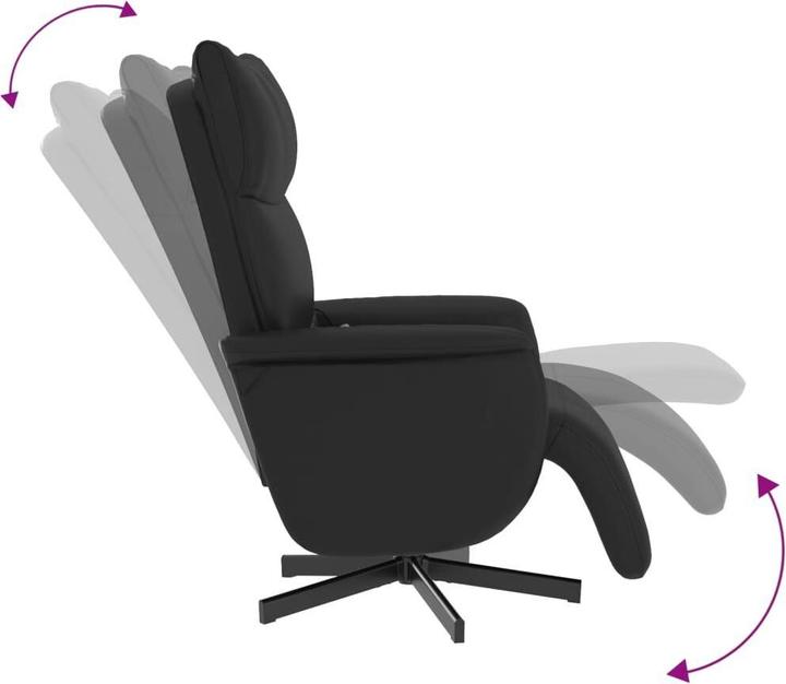 Image du produit vidaXL Fauteuil de massage avec repose-pieds Noir Similicuir,Couleur
