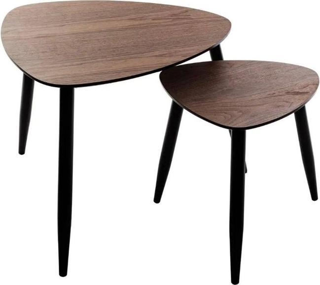 Atmosphera A set of coffee tables Mileo, black/nut