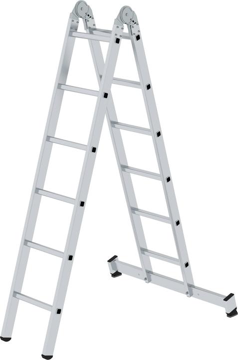 Produktbild Munk Klappleiter 2-teilig mit nivello-Traverse 2x6 Sprossen (Stehleiter, 360 cm)