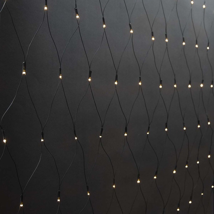 Image du produit Nedis Lampe filet décorative | Blanc chaud | 160 LEDs | 2 x 1 m | Effets de lumière : 7 | Intérieur et (2 m)