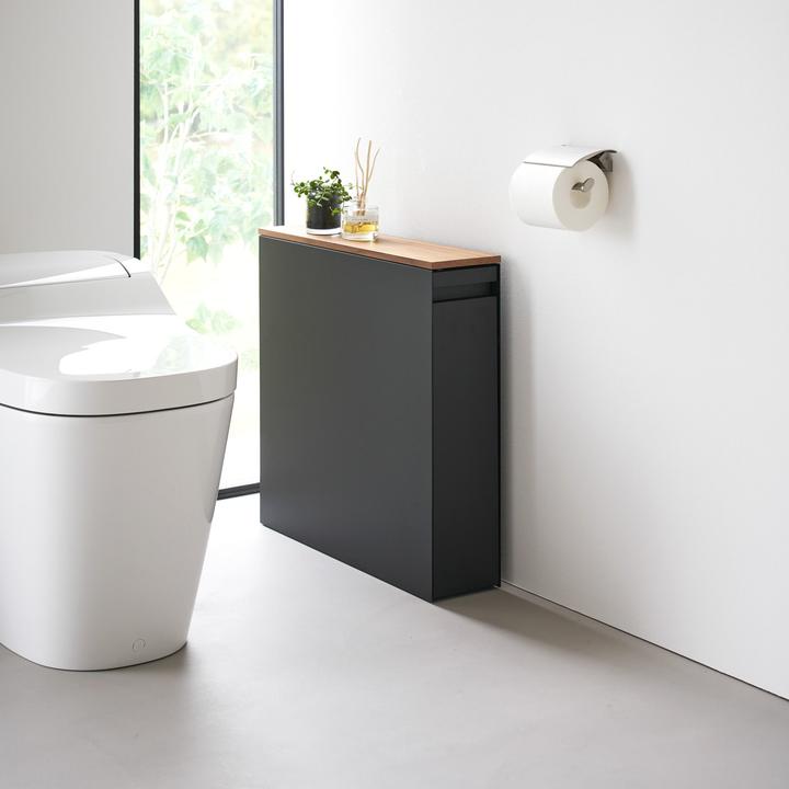 Produktbild Yamazaki Auszieh-Regal mit Holzablage TOWER (140 x 56 x 55 cm)