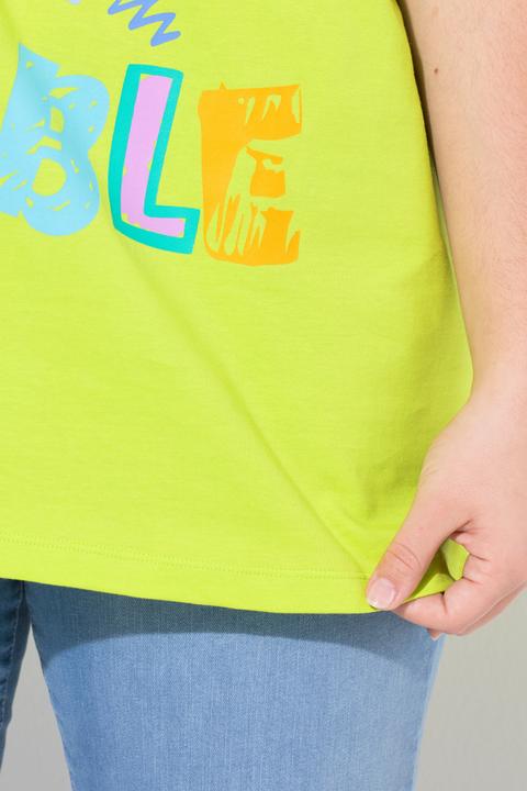 Produktbild Angel of Style T-Shirt, Boxy Fit, bunter Schriftzug (50)