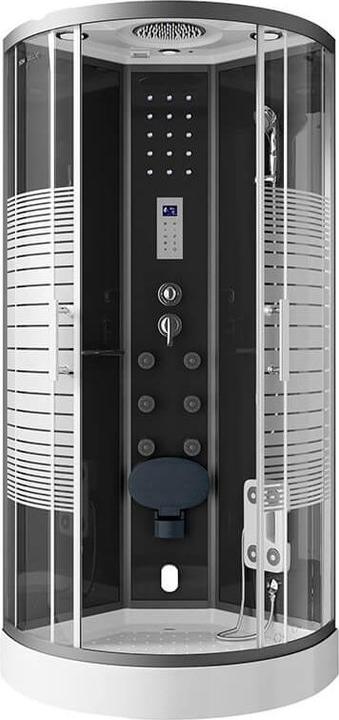 Actual product image Home Deluxe Steam shower with waterfall MANTA BLACK L steam sauna, 100x100x220cm