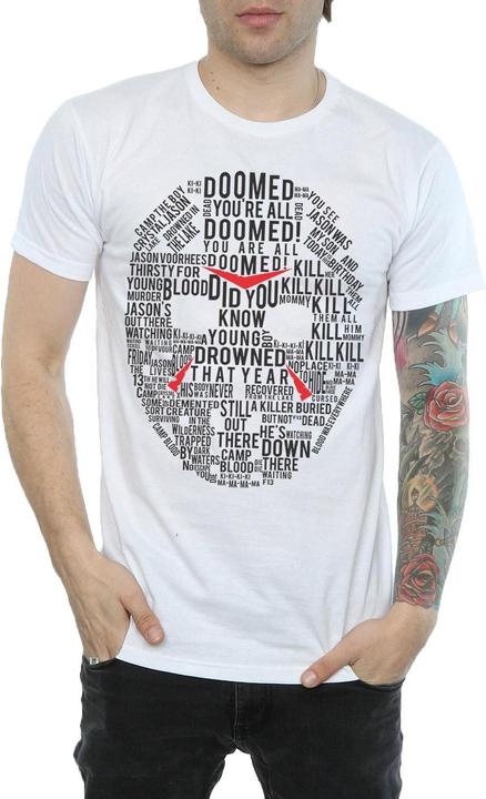 Immagine prodotto Absolute Cult Jason Text Mask Maglietta Uomo (M)