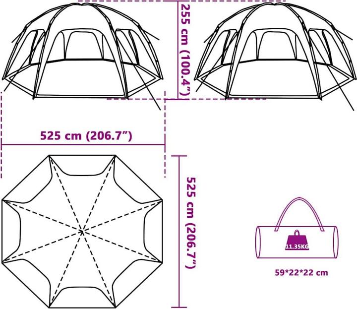 Produktbild vidaXL Partyzelt (525 cm, 525 cm)