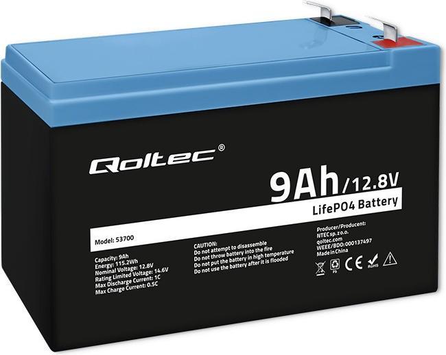 Produktbild Qoltec 53700 LiFePO4 battery / 9Ah (12.80 V, 9 Ah)