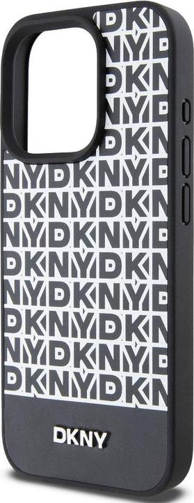 Actual product image DKNY PU Leather Repeat Pattern Bottom Stripe MagSafe Case for iPhone 13 Pro Black (Apple iPhone 13 Pro)
