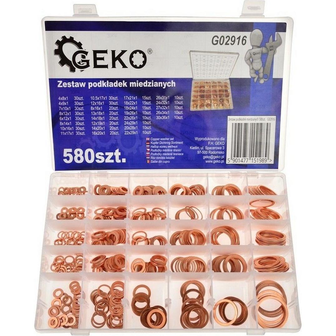 GEKO, Dadi + Rondelle, Set con 580 dischi di rame