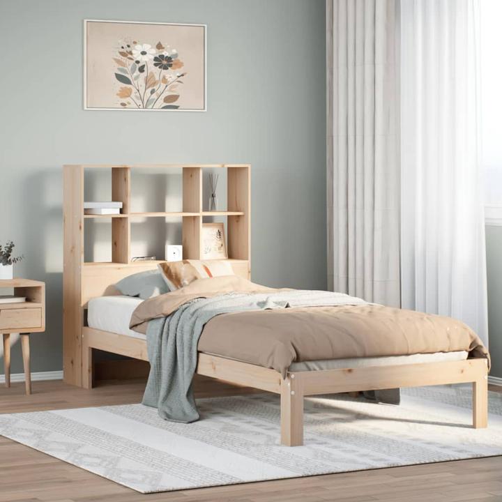 Actual product image VidaXL Bed with shelf without mattress pine (160 x 200 cm)
