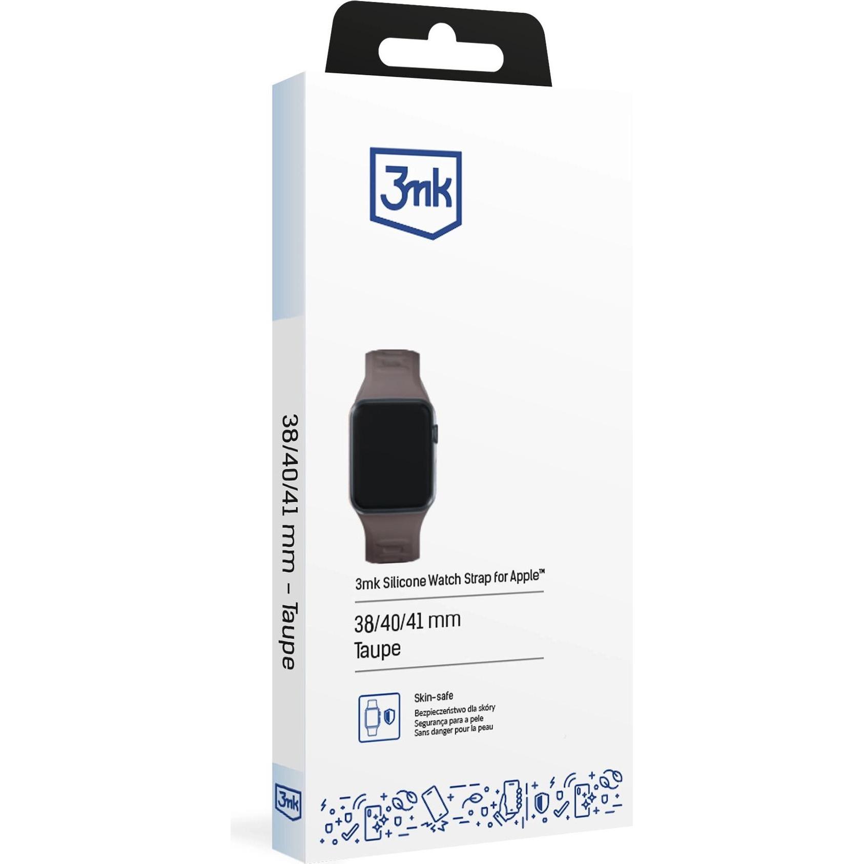 Thumbnail - 3MK Silicone Watch Strap brązowy/taupe dla Apple Watch 38/40/41mm (Silikon, Edelstahl, 3, 4, 9, Ultra), Uhrenarmband, Br...