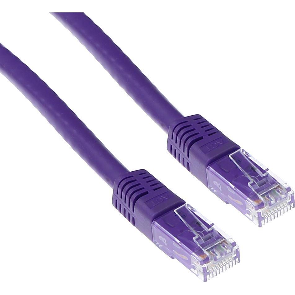 Thumbnail - ACT Purple 10 meter U/UTP CAT6 patch cable with RJ45 connectors. Cat6 u/utp purple 10.00m (U/UTP, CAT6, 10 m), Netzwerkk...