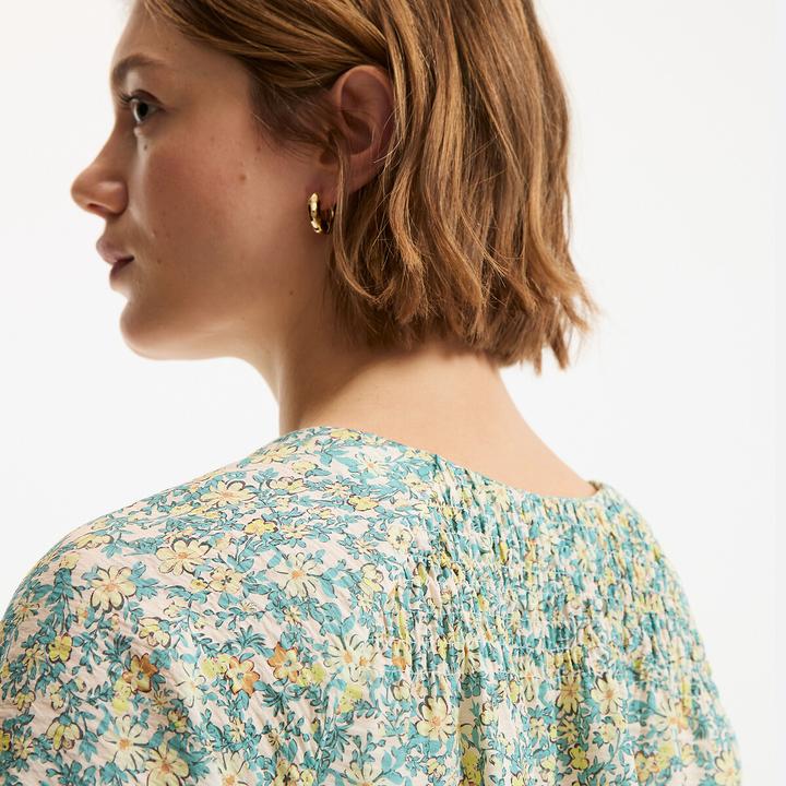 Immagine prodotto La Redoute Collections Bluse mit V-Ausschnitt und 3/4-Ärmeln mit Blumenmuster (M)
