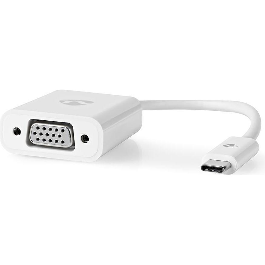 Thumbnail - Nedis USB Adapter USB 3.2 Gen 1 USB-CT Male VGA Female 5 Gbps 0.20 m Round Nickel Plated PVC White P (USB, 20 cm), Data ...