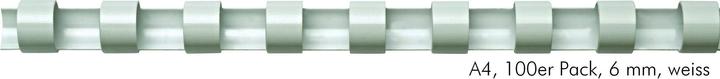 Fellowes Plastikbinderücken A4 100 Stk. - 6 mm, weiss
