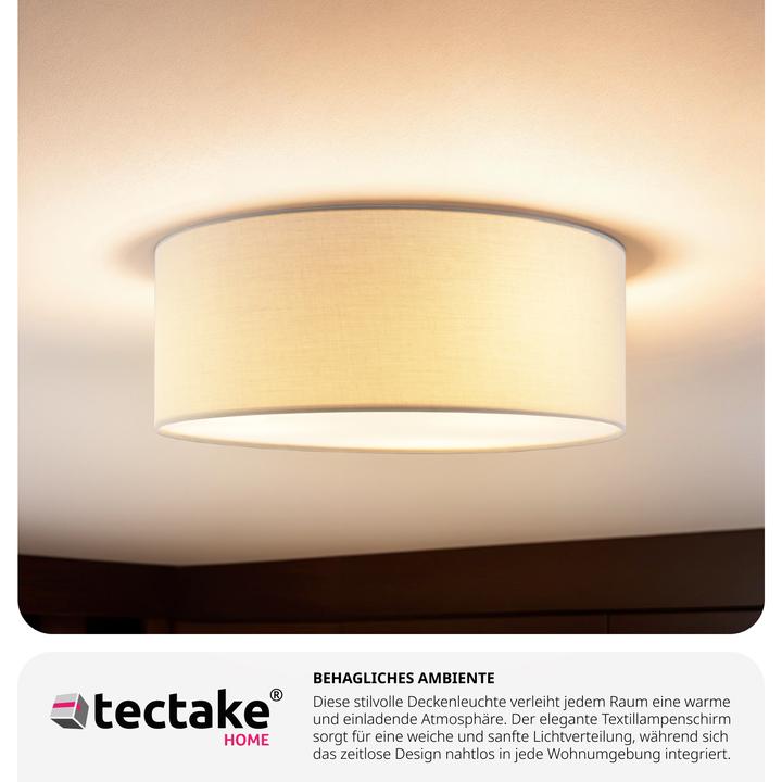 Produktbild tectake Deckenleuchte Circum, Textilschirm im Leinenlook (E27)