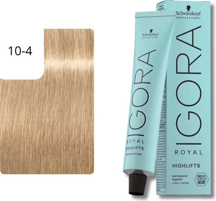 Produktbild Schwarzkopf Igora Royal Highlifts 10-4 Ultrablond Beige 60 ml (10-4 Highlifts Ultrablond Beige)