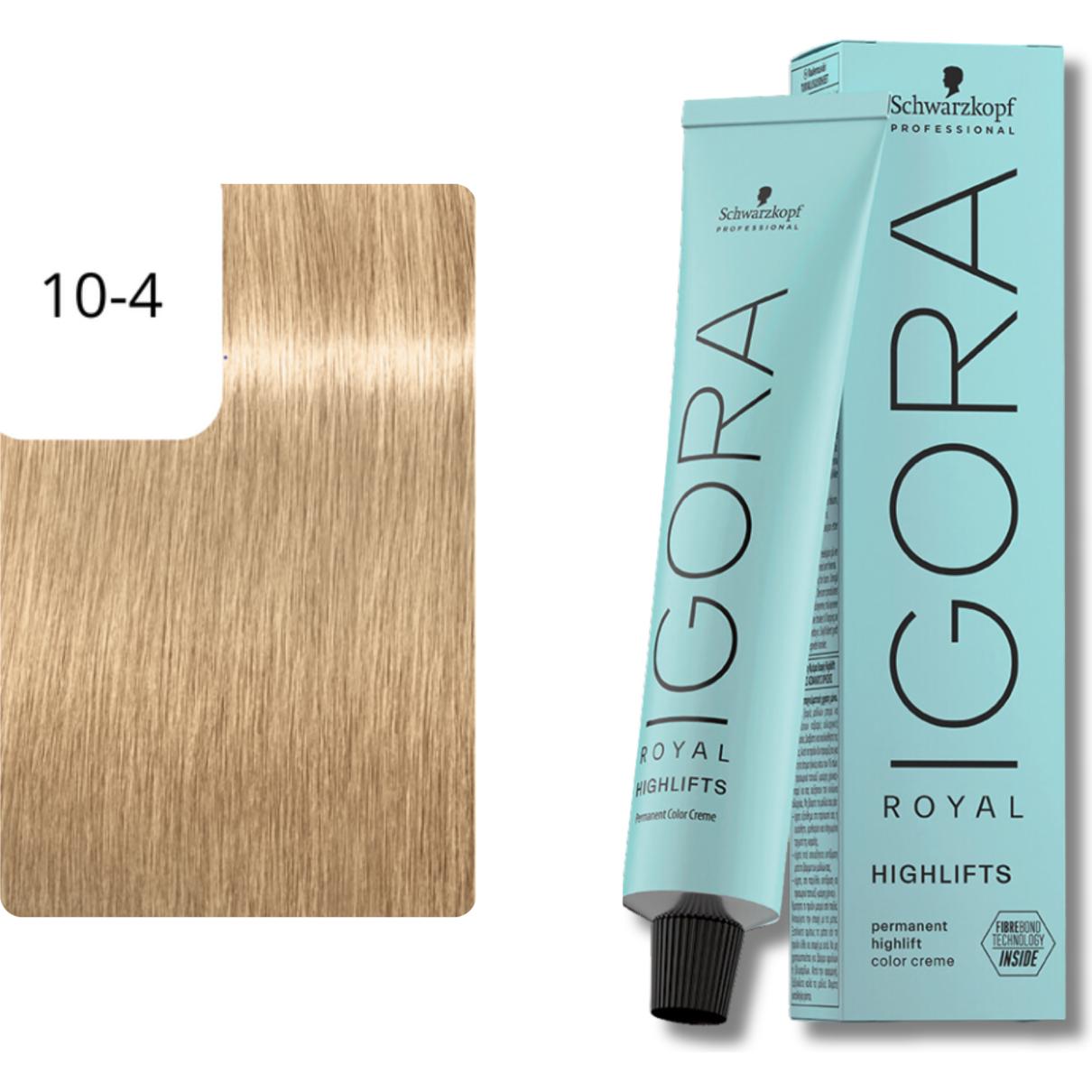 Thumbnail - Schwarzkopf, Haarfarbe, Igora Royal Highlifts 10-4 Ultrablond Beige 60 ml (10-4 Highlifts Ultrablond Beige)