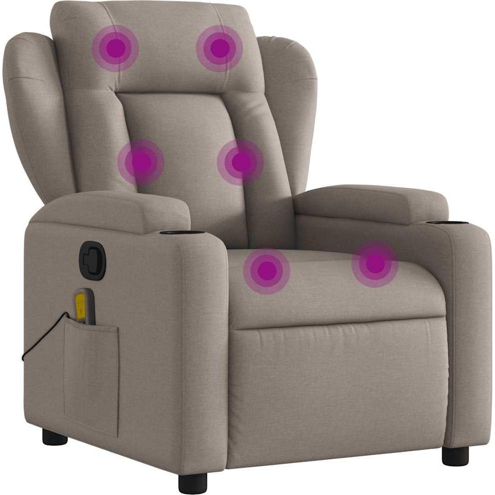 Thumbnail - VidaXL, Massageliege + Massagesessel, Massagesessel Taupe Stoff,Farbe: Taupe,Material: Stoff (100