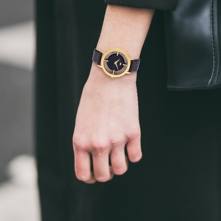Produktbild Damen Quarzuhr Lucrezia Echtleder Schwarz - 33692 (Analoguhr, 36 mm)