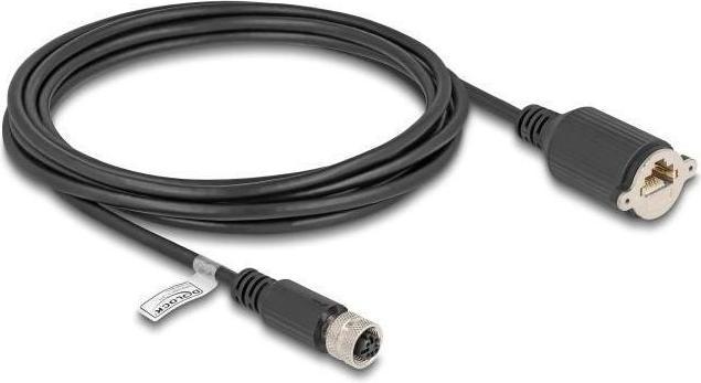 Actual product image Delock M12 cable D-coded 4 pin socket to RJ45 socket for E (F/UTP, CAT5e, 3 m)