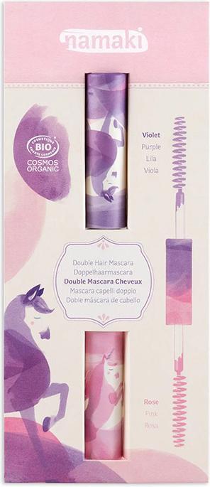 Actual product image Namaki Organic Double Hair Mascara 9ml, purple & pink (Rolling eyelashes)